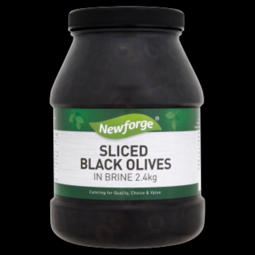 Picture of NEWFORGE OLIVES SLICED BLACK IN BRINE (jar) 2.4KG