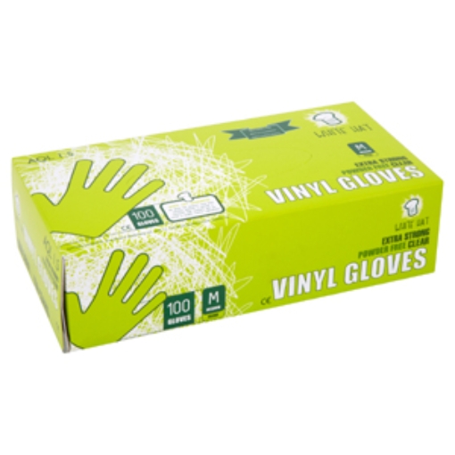 Picture of W.HAT VINYL GLOVES POWDER FREE MED 100'S