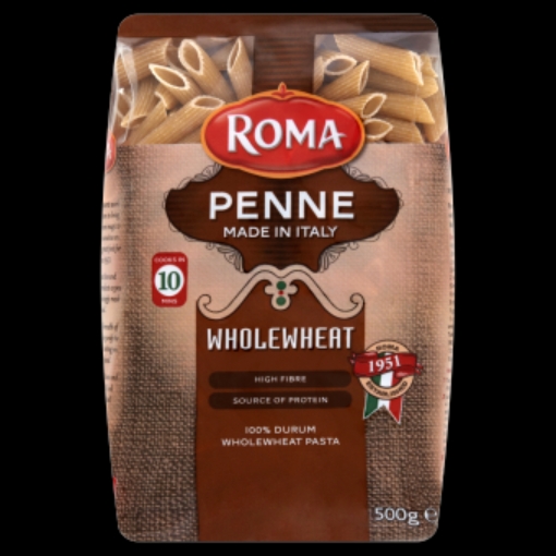 Picture of ROMA PASTA PENNE WHOLE WHEAT 500G 12'S