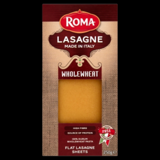Picture of ROMA PASTA LASAGNE WHOLE WHEAT 250G 12'S