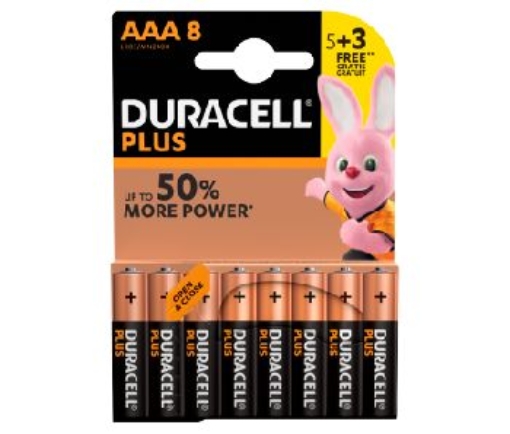 Picture of DURACELL PLUS POWER AAA LR03 MN2400 8'S