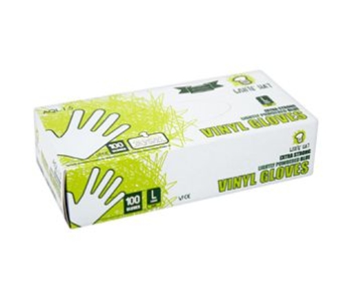 Picture of W.HAT VINYL GLOVES POWDERED LARGE 100'S