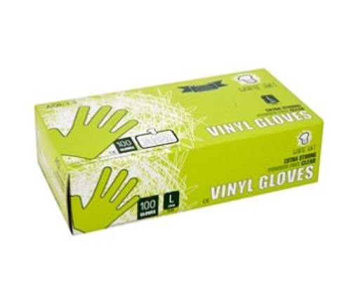 Picture of W.HAT VINYL GLOVES POWDER FREE LARGE 100'S